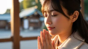 龍神祝詞を唱える神社のイメージ